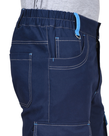 Брюки "ДЖЕТ" синие с голубым тк. стрейч с ВО