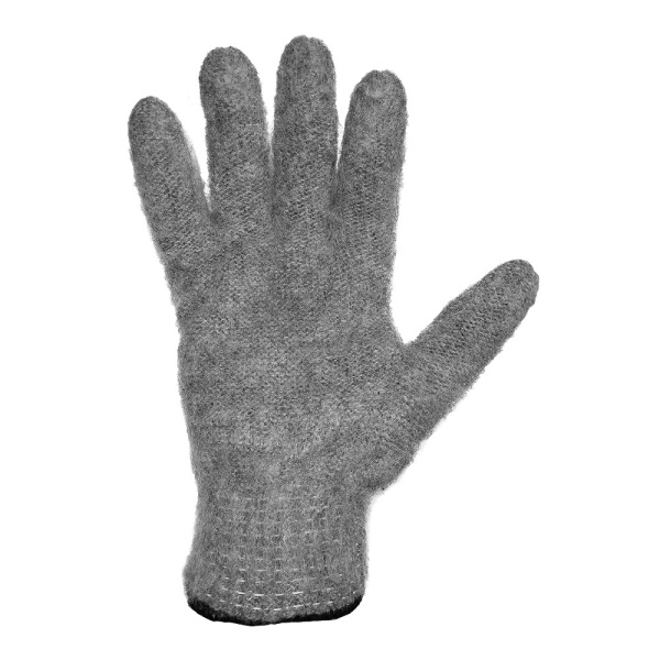 Одинарные шерстяные перчатки (70% шерсть + 30% акрил) с внутренним начесом, 10 класс, серый
