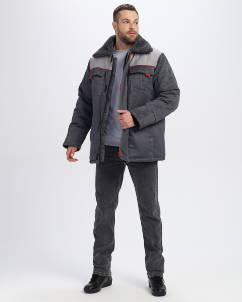 Куртка зимняя Фаворит MILL (тк.Смесовая,210), т.серый/серый (ЧЗ)