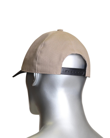 Кепка- "бейсболка" бежевая с черным козырьком (тк.PANACOTTA)