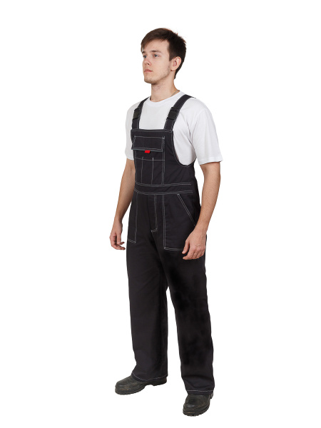 Костюм "Фаворит" с полукомбинезоном (саржа) тёмно-серый с серым (Текстильторг)