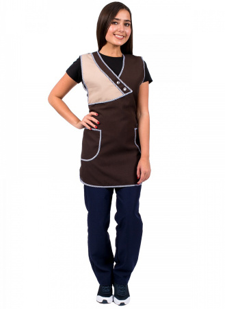 Фартук Уголок (тк.Габардин), шоколадный/бежевый