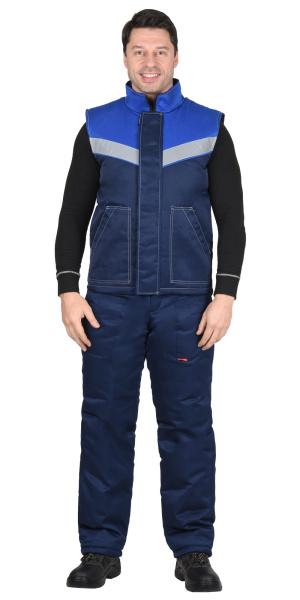 Жилет "Навигатор" зимний синий с васильковым (ЧЗ)