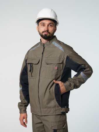 Куртка рабочая мужская №116 хаки, черный, ткань Канвас