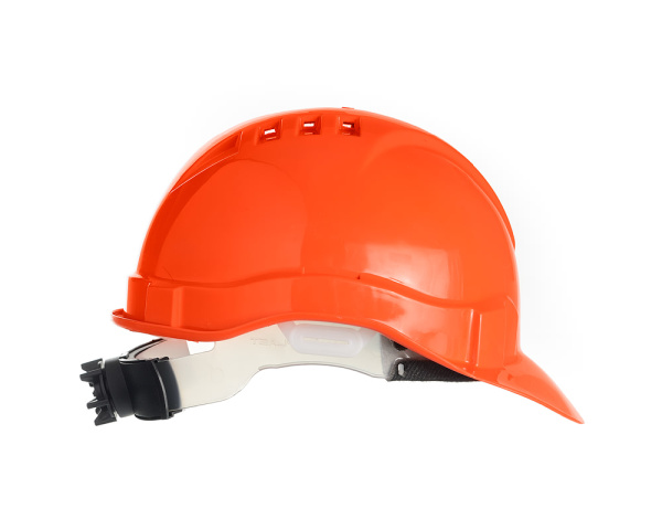 Каска защитная ЕВРОПА-ЛЮКС оранжевая c храповым механизмом КАС(102)К-01