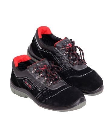 Полуботинки "Универсал", замша (черные), ПУ-ПУ