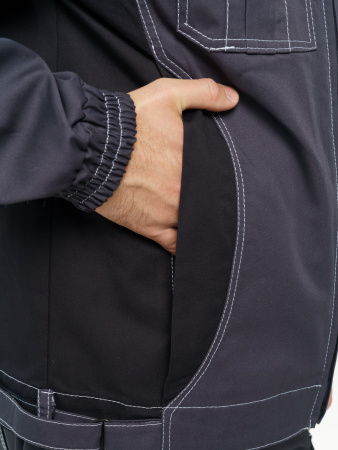 Куртка рабочая мужская №116 серый с черный