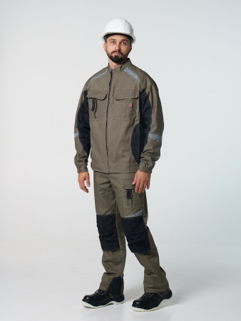 Куртка рабочая мужская №116 хаки, черный, ткань Канвас