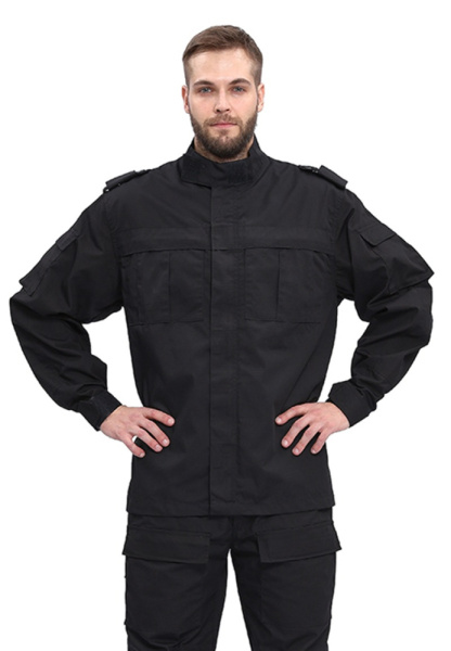 Костюм (охрана/охранник) СПЕЦНАЗ куртка/брюки цвет: черный, ткань: Рип-Стоп (ЧЗ)