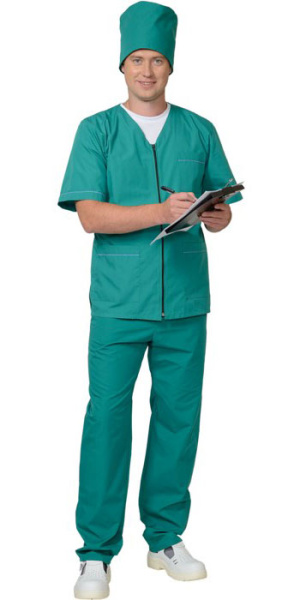 Костюм универсальный на "молнии": куртка, брюки зелёный