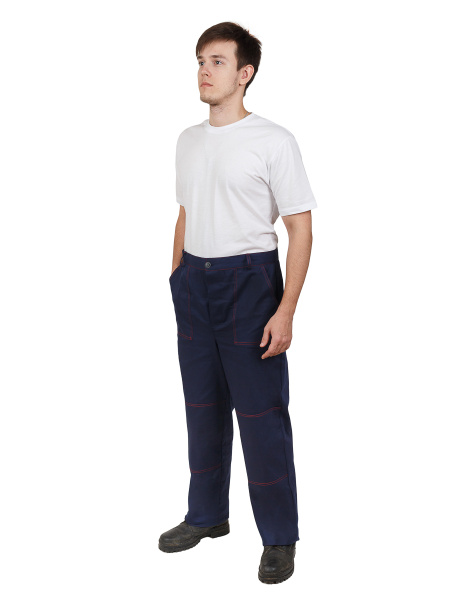 Костюм "ТРУД": куртка, брюки синий с красным кантом, 100% хлопок Текстильторг (ЧЗ)