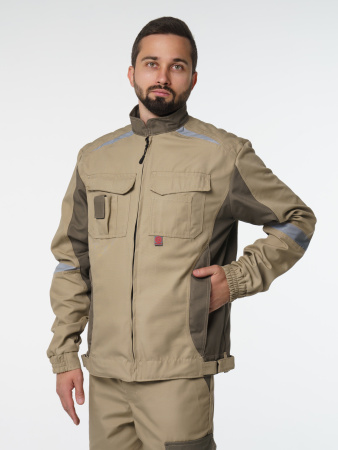 Куртка рабочая мужская №116 цвет бежевый, хаки,  ткань Канвас
