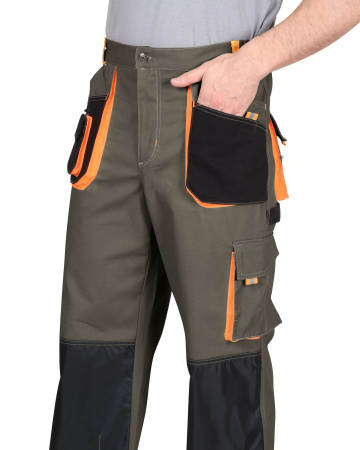 Брюки "МАНХЕТТЕН" оливковый с оранжевым и черным 