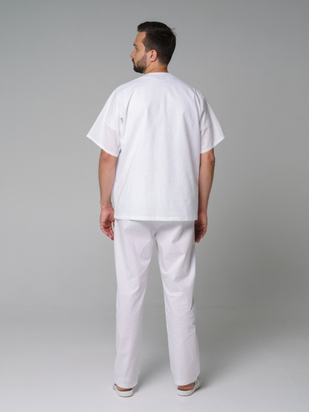 Костюм рабочий универсальный №105 (куртка, брюки) отбеленный, ткань Бязь, без карманов