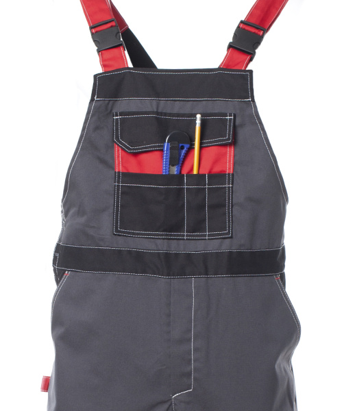 Костюм «Фаворит-Мега» п/к , т.серый/черный/красный СОП на груди и п/к