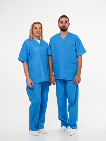 Костюм рабочий универсальный №104 (куртка, брюки) голубой, ткань смесовая