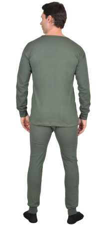 Белье нательное х/б трикотажное (цвет - черный/оливковый)