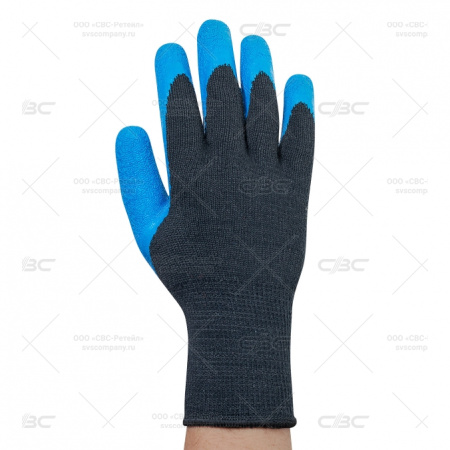 Перчатки хлопкополиэфир с рельефн покрыт из натур латек