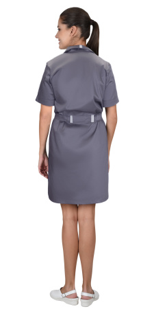 Халат "ВИКТОРИЯ" женский т.серый тк. Твил-Стрейч (ЧЗ)