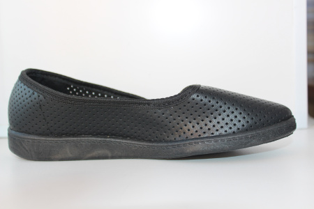 Туфли женские перфорация, черные (искус. кожа, ПВХ) женские М11Пч Атлантис