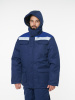 Куртка мужская зимняя Кур703 ткань Твил, цвет темно-синий с васильковым