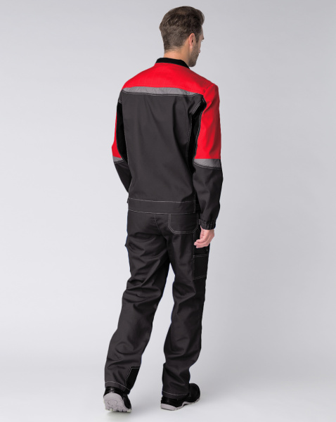 Костюм Формула (тк.Смесовая,240) п/к, серый/красный/черный (ЧЗ)