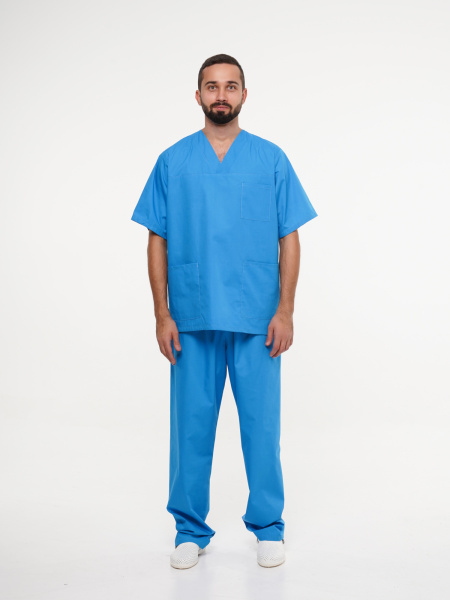 Костюм рабочий универсальный №104 (куртка, брюки) голубой, ткань смесовая