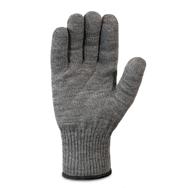 Одинарные шерстяные перчатки (70% шерсть + 30% акрил) с внутренним начесом, 10 класс, серый