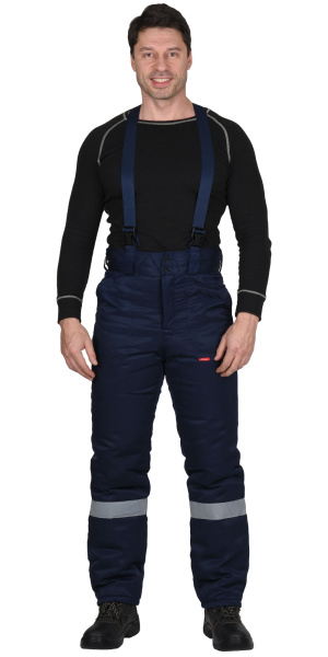 Костюм "Рост-Норд" куртка брюки, темно-синий с васильковым.Тк.Гретта (ЧЗ)